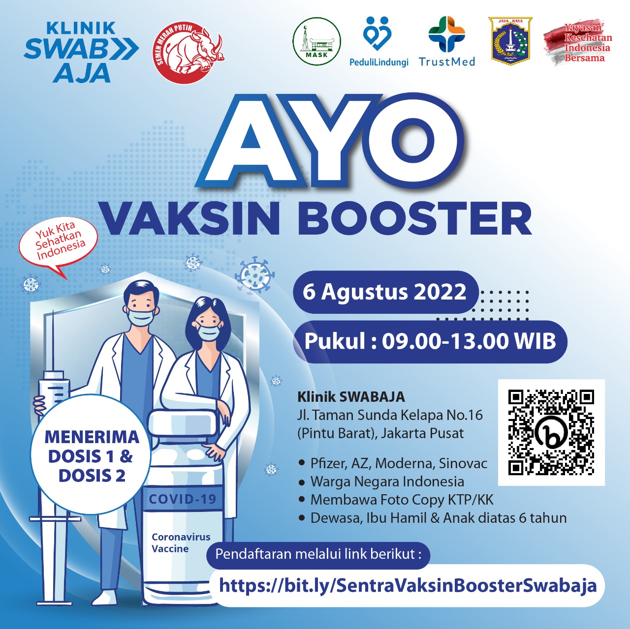 Vaksinasi Booster Massal Setiap Sabtu Hingga 3 September 2022 Vaksinasi Booster Massal Setiap Sabtu Hingga 3 September 2022