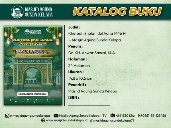 BUKU : Khutbah Sholat Idul Adha 1446 H – Masjid Agung Sunda Kelapa BUKU : Khutbah Sholat Idul Adha 1446 H – Masjid Agung Sunda Kelapa