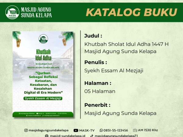 BUKU : Khutbah Sholat Idul Adha 1447 H – Masjid Agung Sunda Kelapa